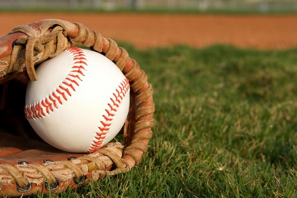 A wicker basket with a ball on the grass