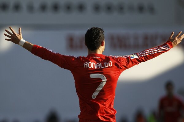 Cristiano Ronaldo numéro 7 pendant le match