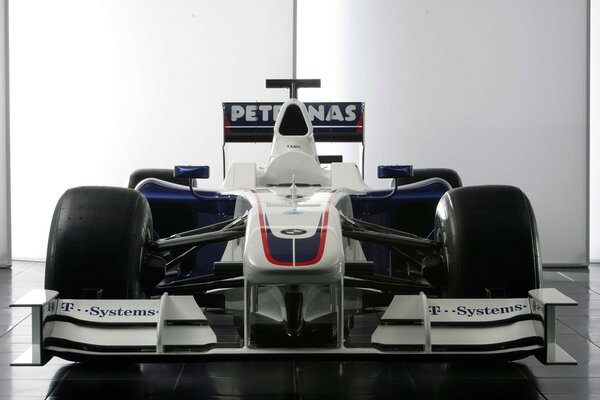 BMW SAUBER racing car on white background