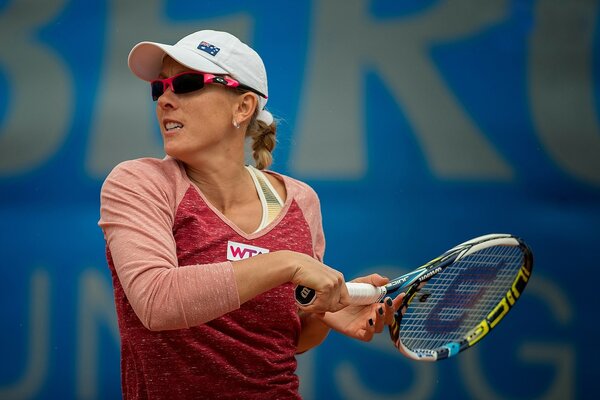 Anastasia Rodionova. famous tennis player on the court