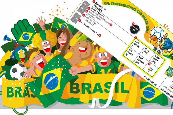 Brasil. fútbol. billete de lotería