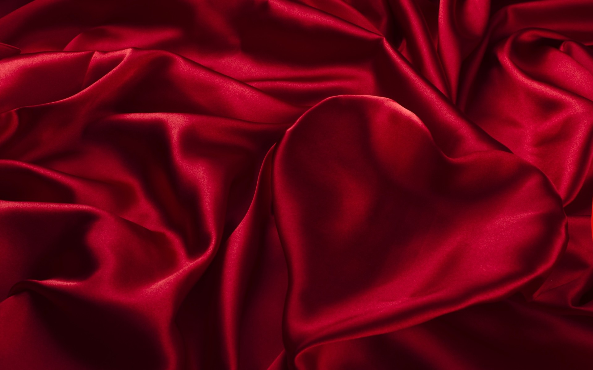 heart silk cloth red fold