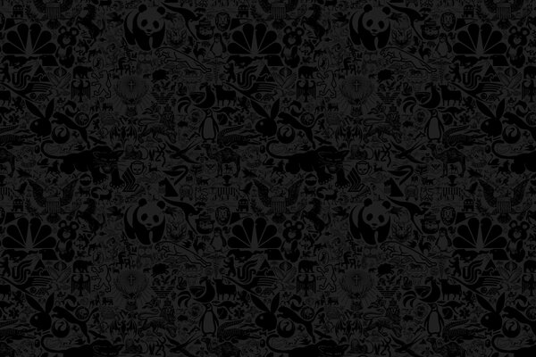 Fondo de pantalla negro con animales salvajes