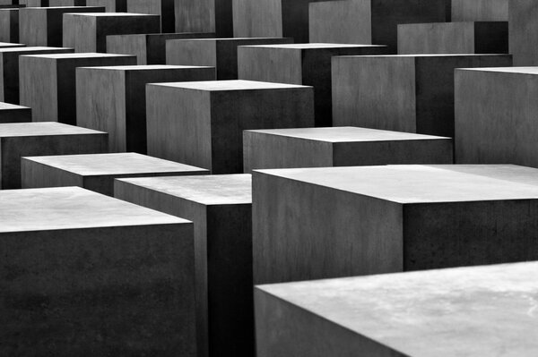 Abstraction; monochrome blocks of cubes