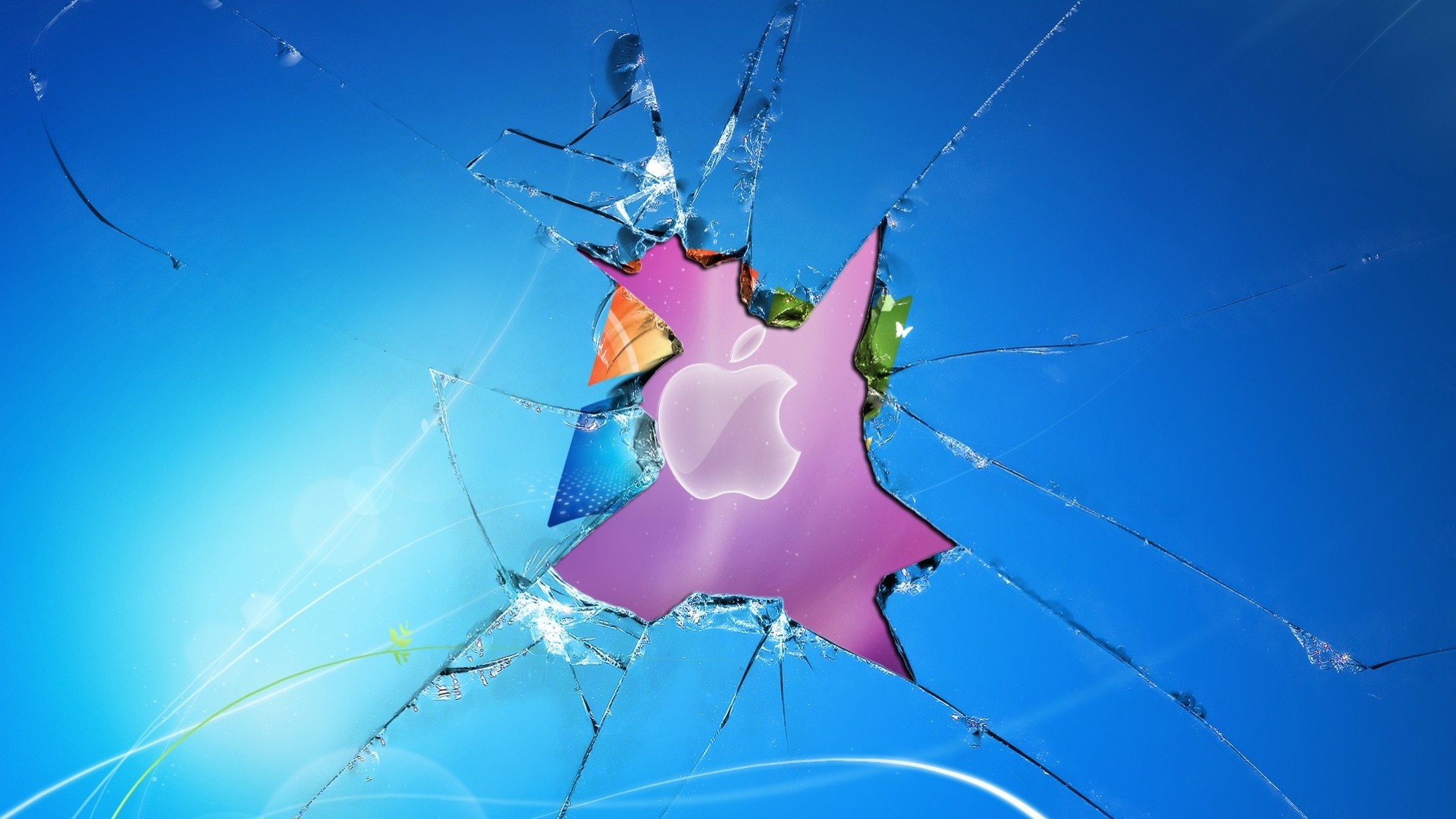 glass apple background