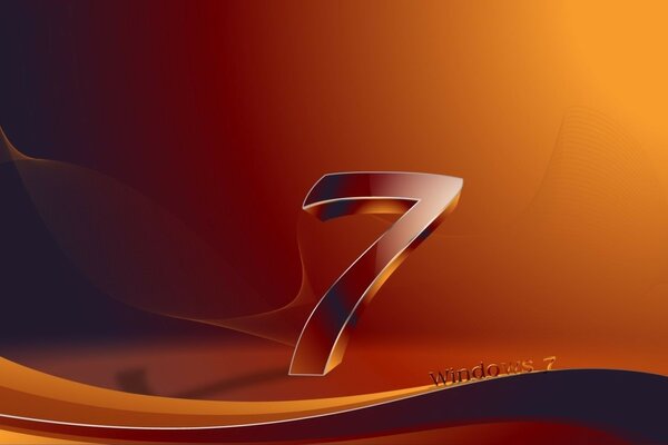 Logo di Windows 7 su sfondo arancione