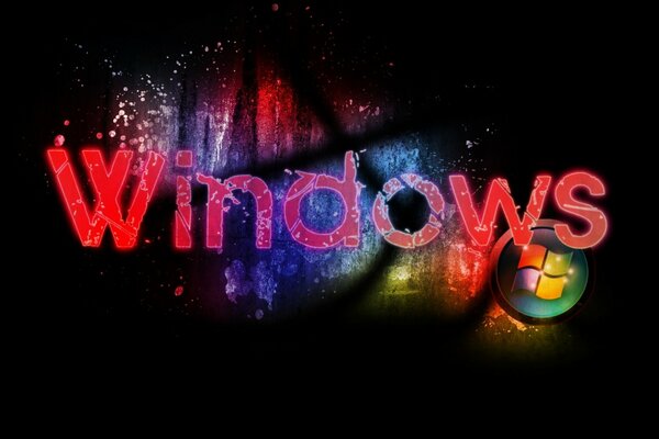 Buntes Windows-Thema mit schwarzem Hintergrund