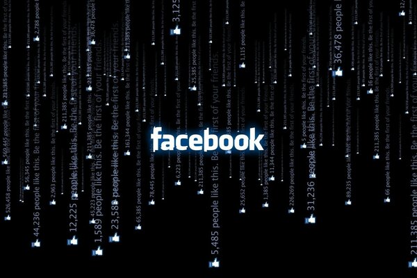 Facebook-Bild in Matrix auf schwarzem Hintergrund