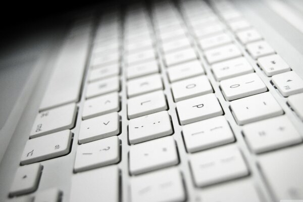 White keyboard keys, laptop