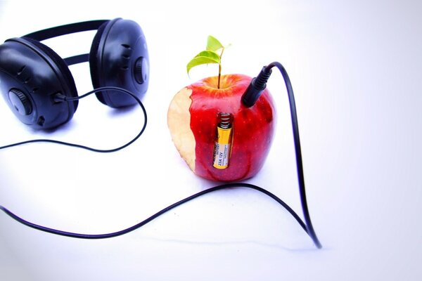 Desktop-Hintergrund Kopfhörer vom Apfel aufladen