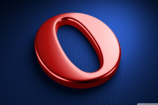 On a blue background, the opera browser icon