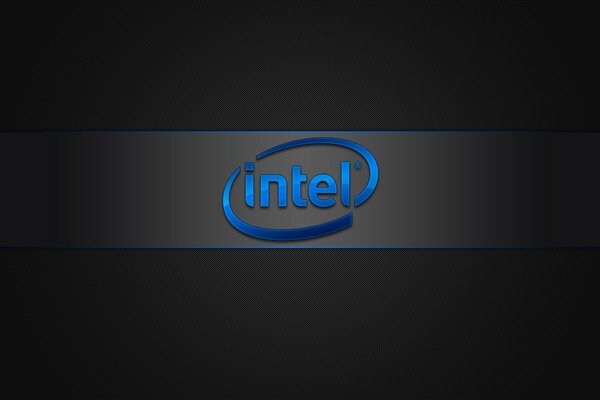 Эмблема Интел на черном фоне