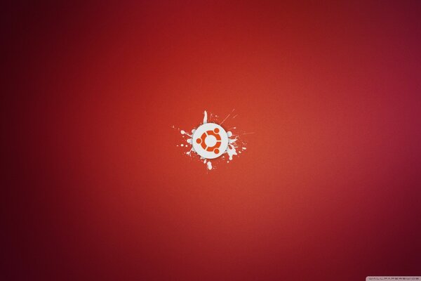 Ubuntu logo in red tones