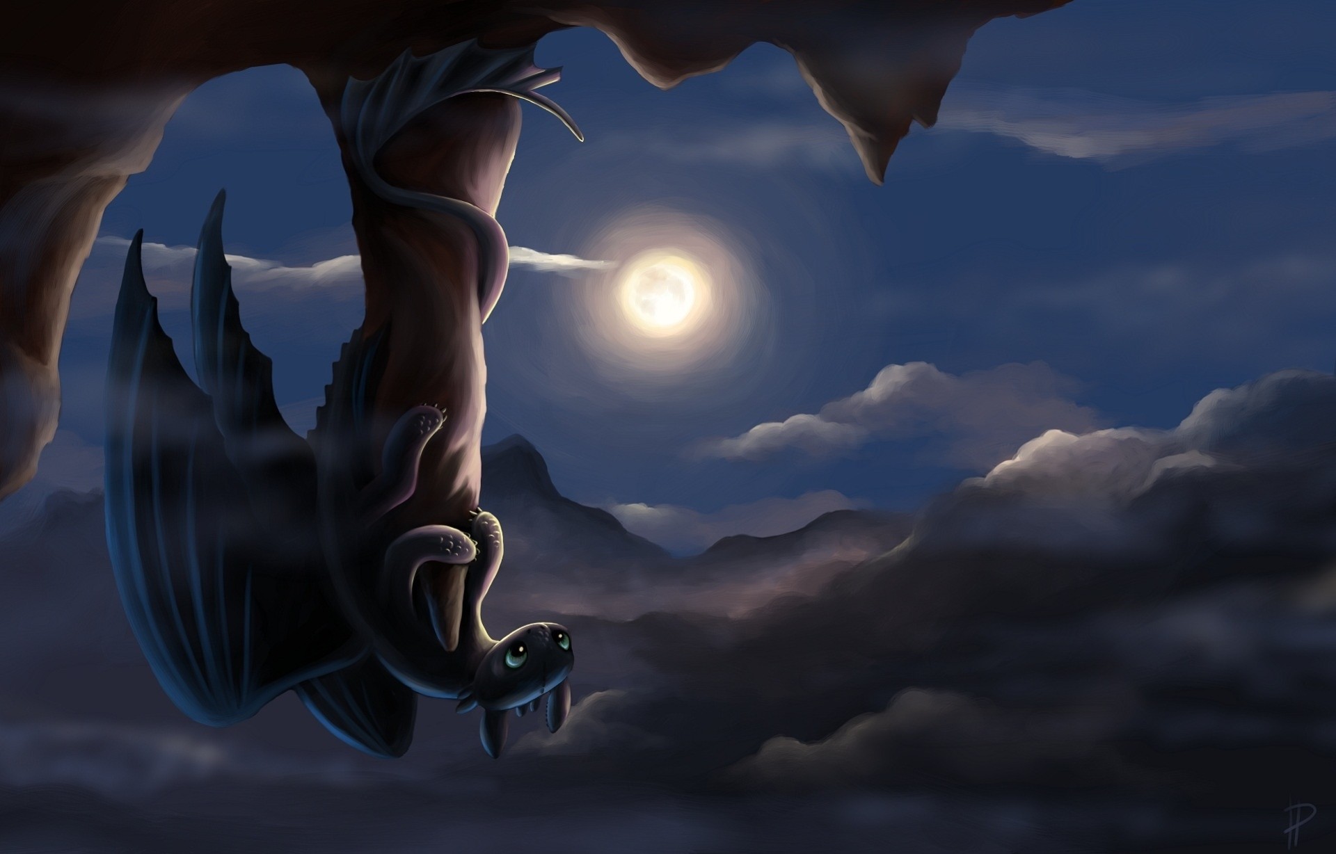 dragon night night fury art moon bezzubik how to train your dragon rock