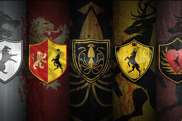 Armoiries de Game of Thrones des cinq rois