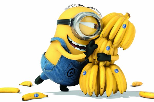 Mignon mit Bananen aus dem Zeichentrickfilm Despicable and Me 2 .