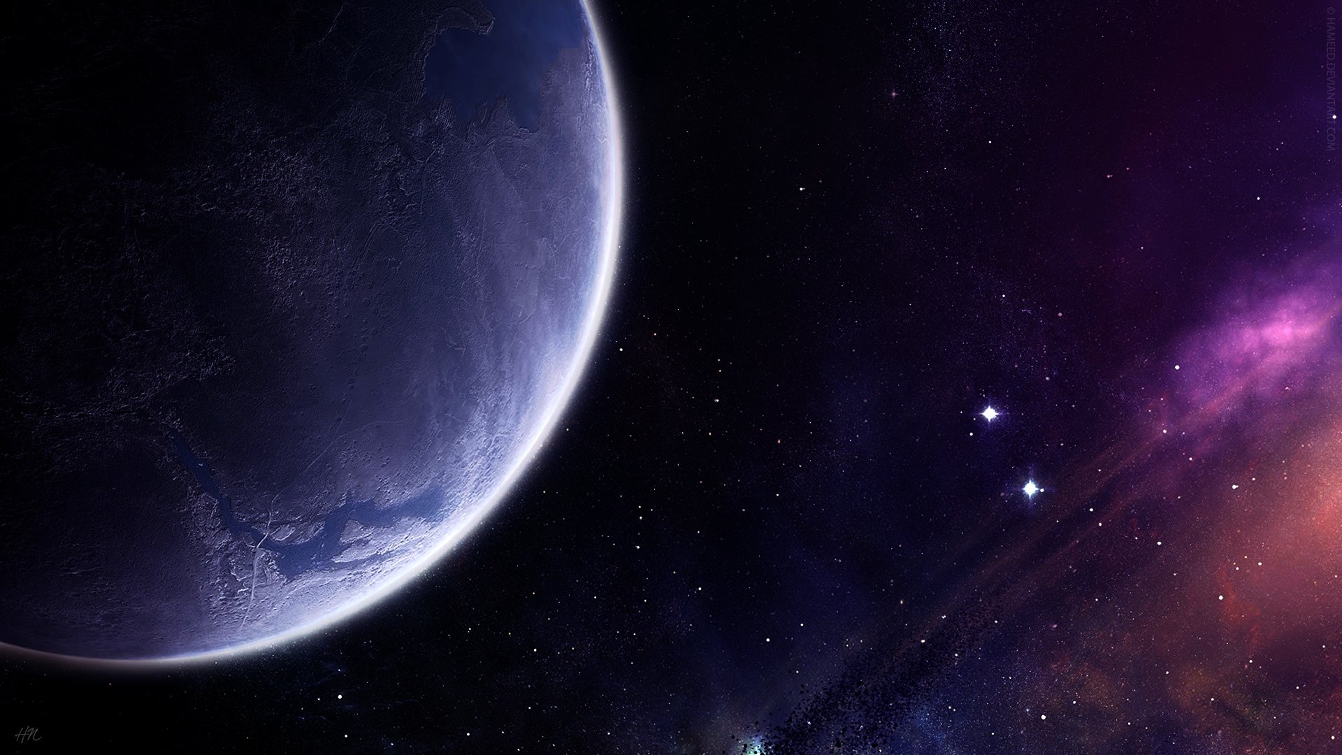 planète atmosphère étoiles nébuleuse