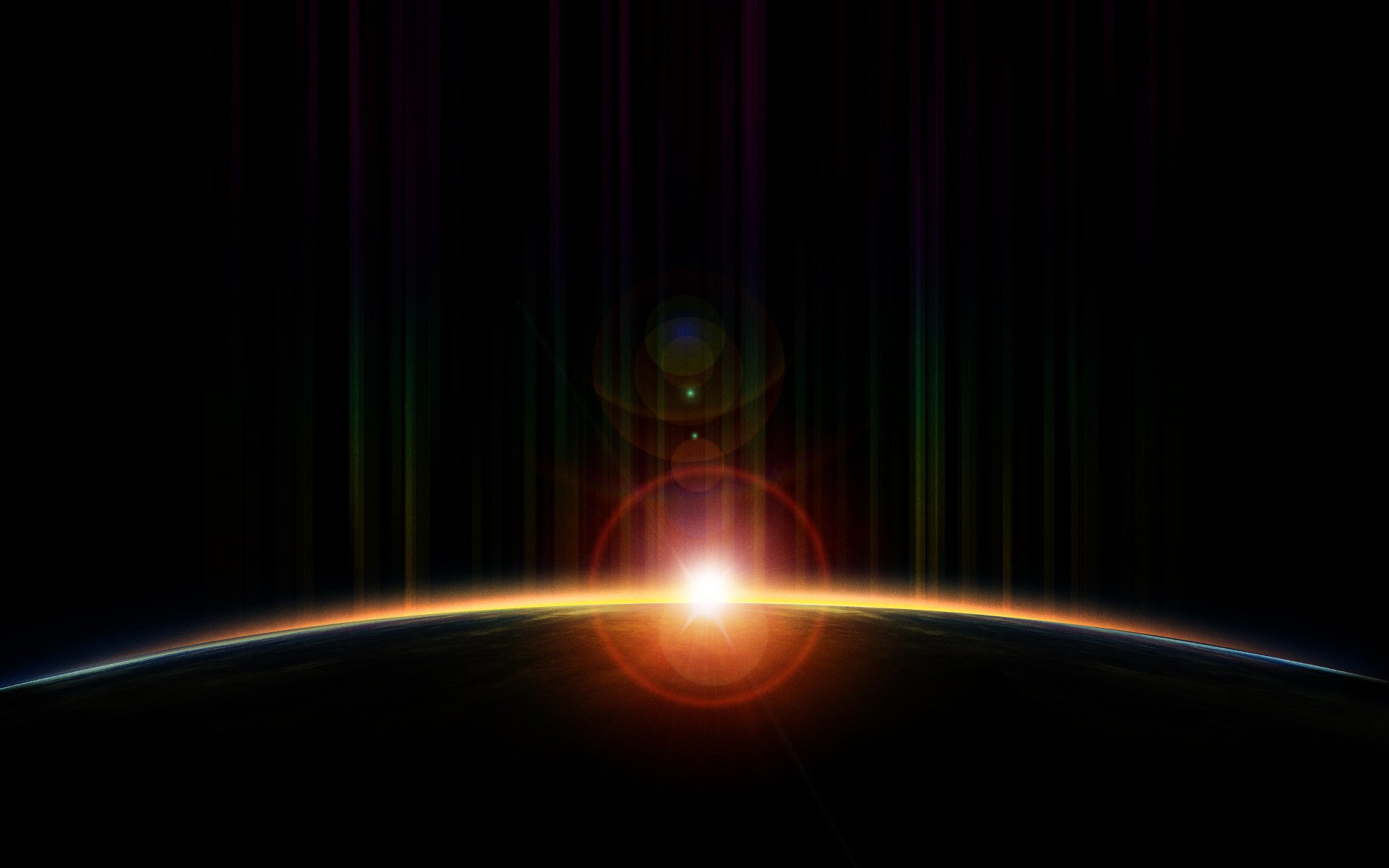 dawn planet sun glare spectrum