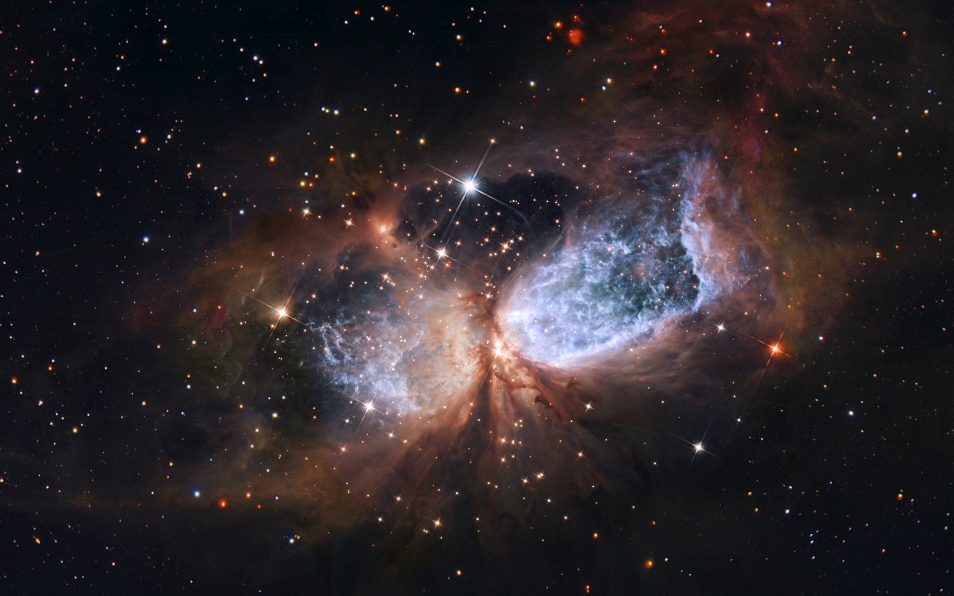 hubble telescopio espacial hubble nasa esa ver región de formación estelar región s 106 estrella polvo s. 2-106 s106 ir estrella recién formada constelaciones del cisne cisne nube de gas telescopio espacial hubble imágenes foto sector c 106 tv