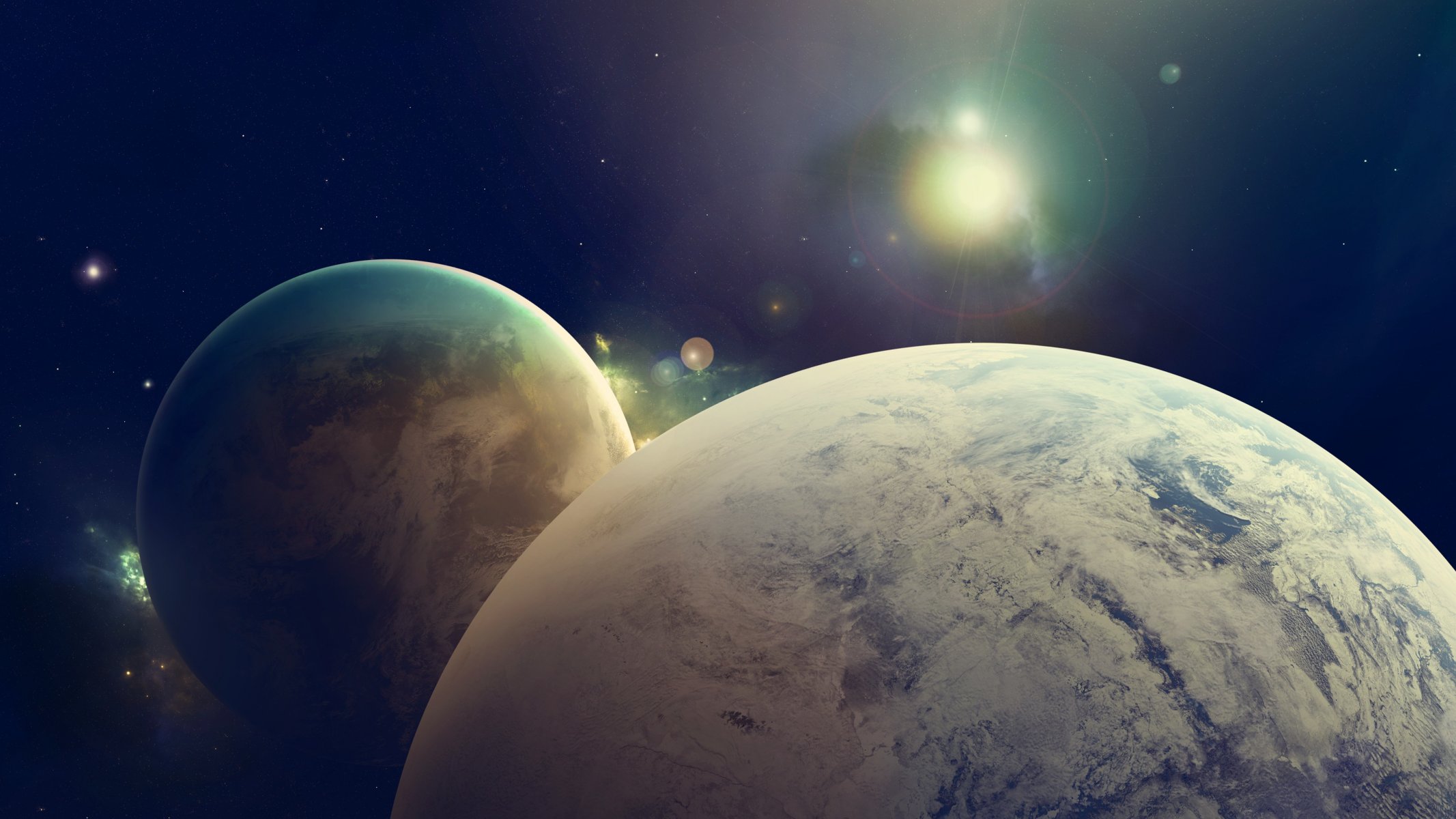 planet satellit sterne licht