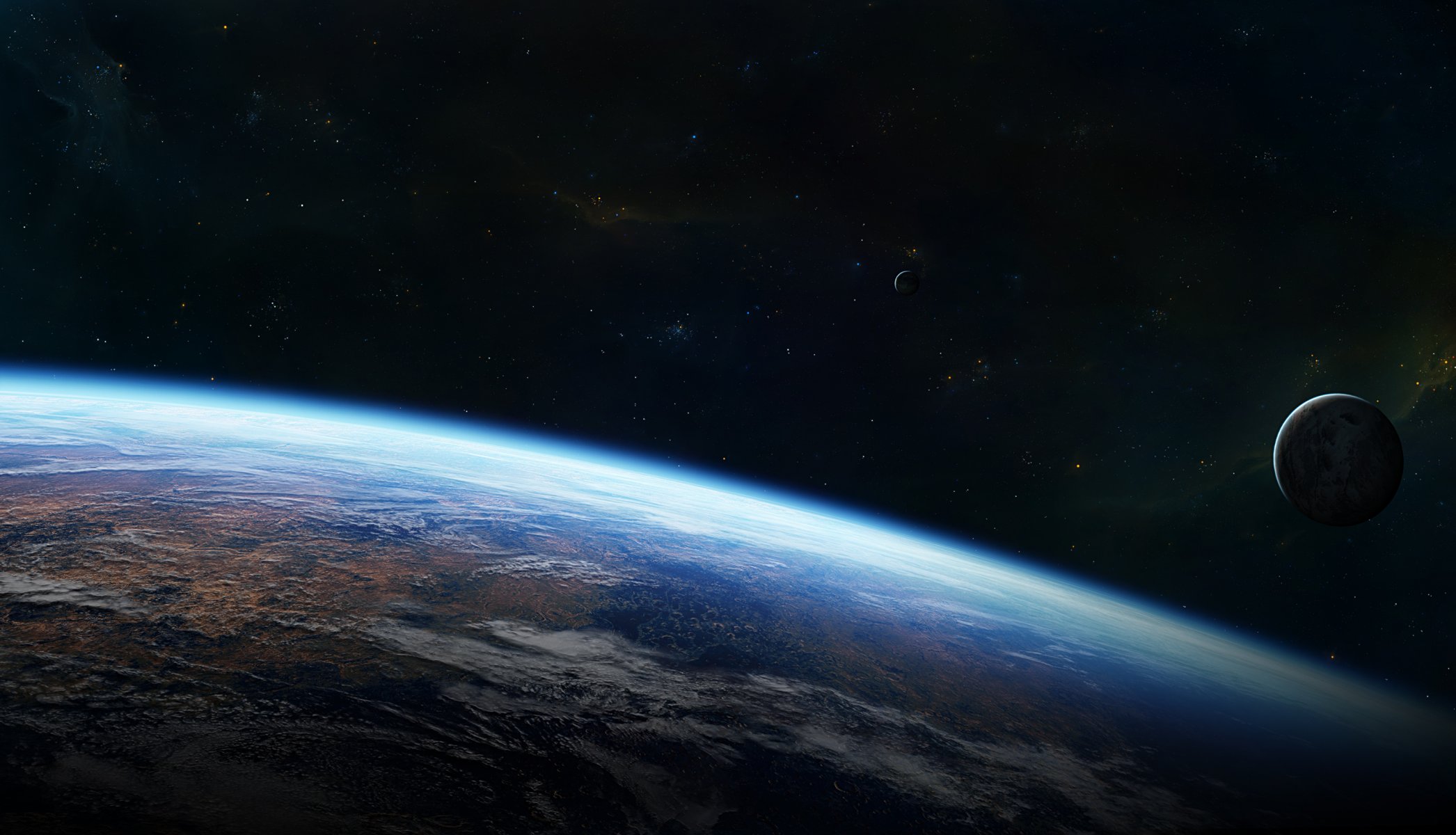 planeta atmósfera superficie estrellas satélites
