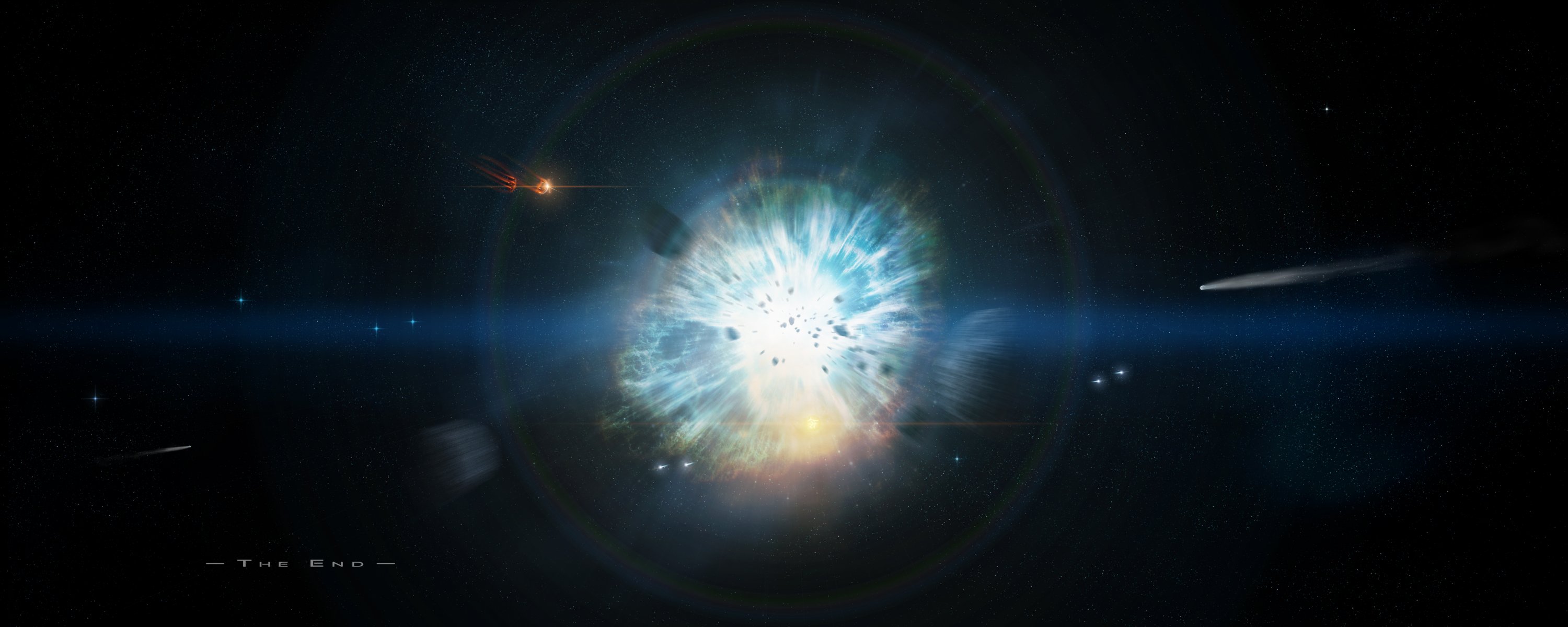 desastre explosión estrellas cometas espacio