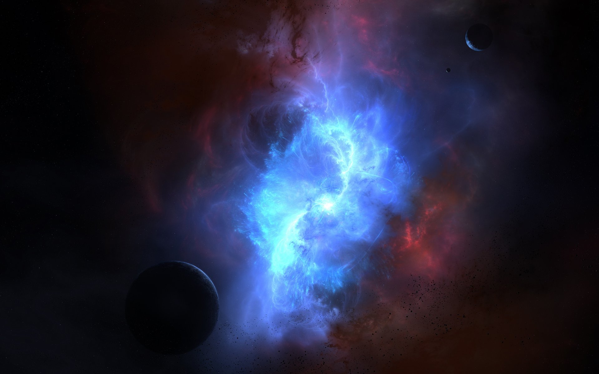 spazio pianeti nebulosa colori asteroidi bagliore