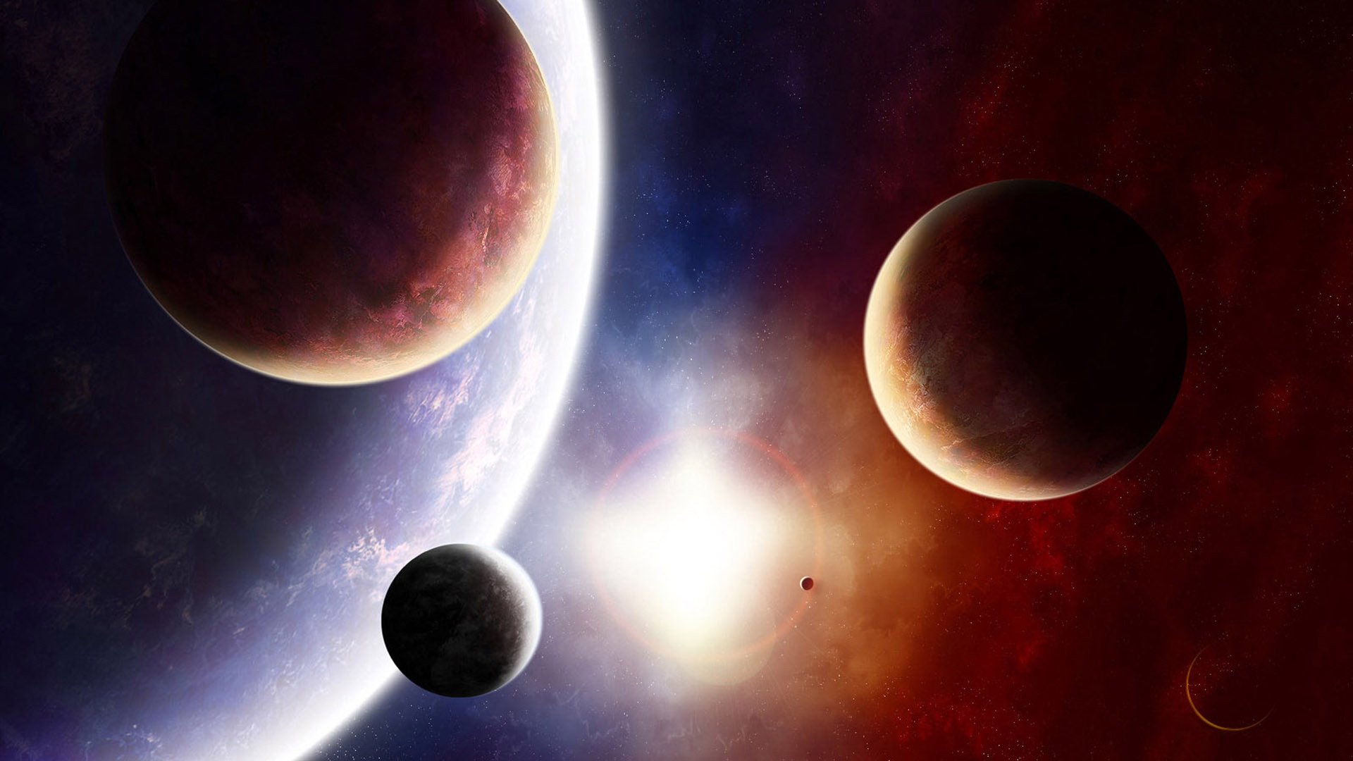 planète satellites lumière soleil étoile espace peintures