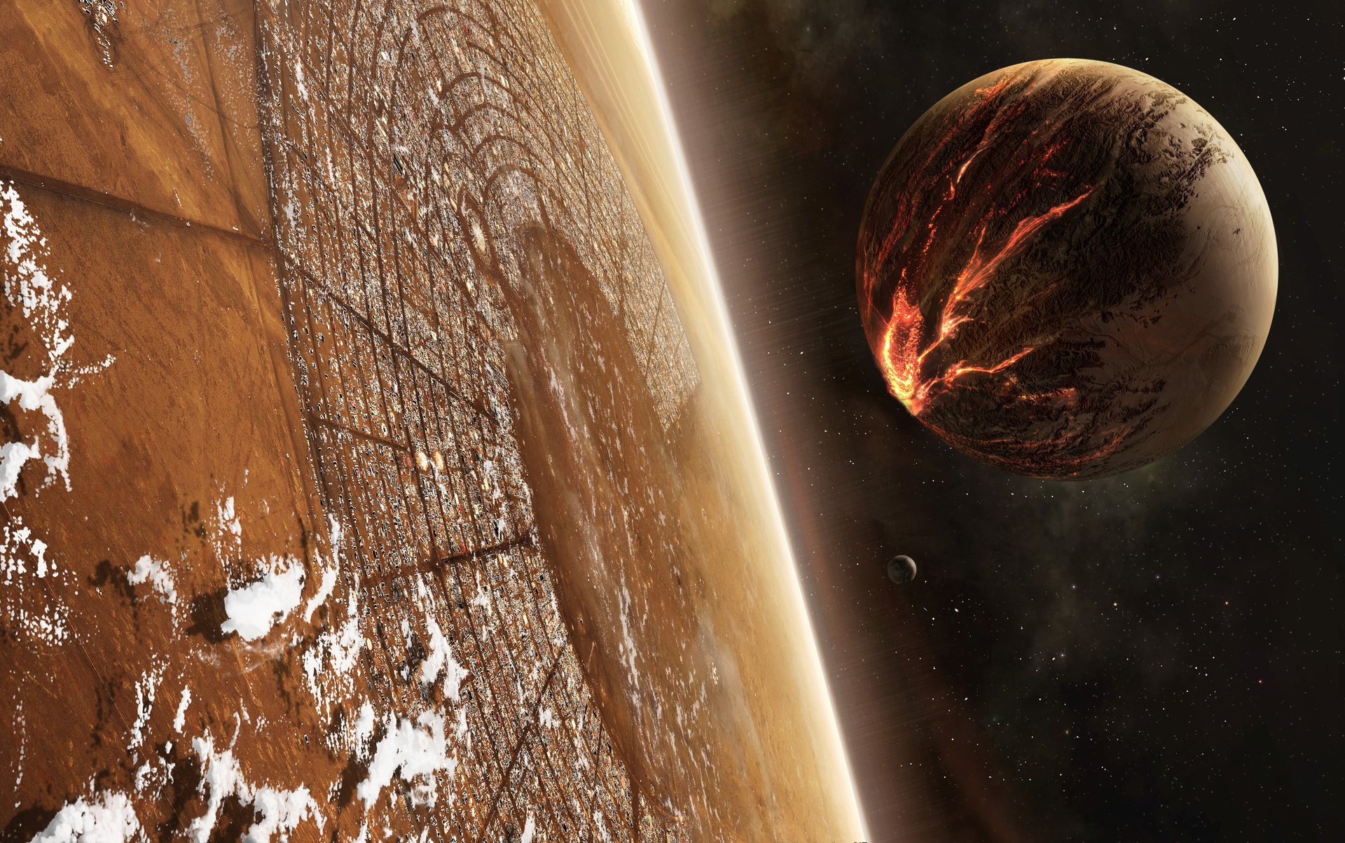 planeten satellit sterne katastrophe