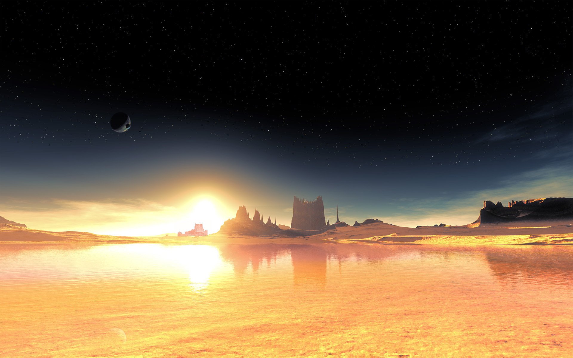 terraspace planeta alienígena paisaje fantástico cielo