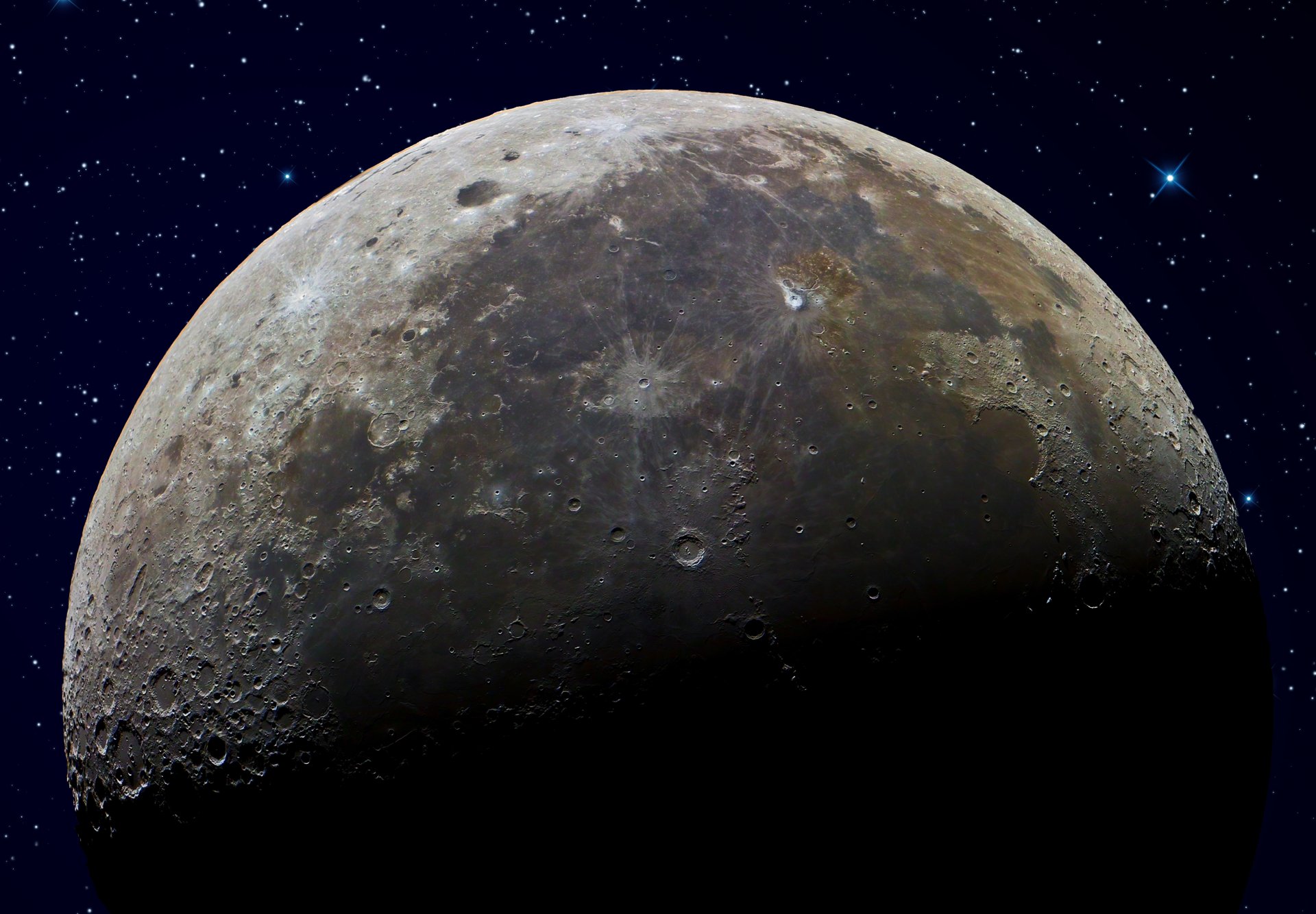 luna cielo estrellas