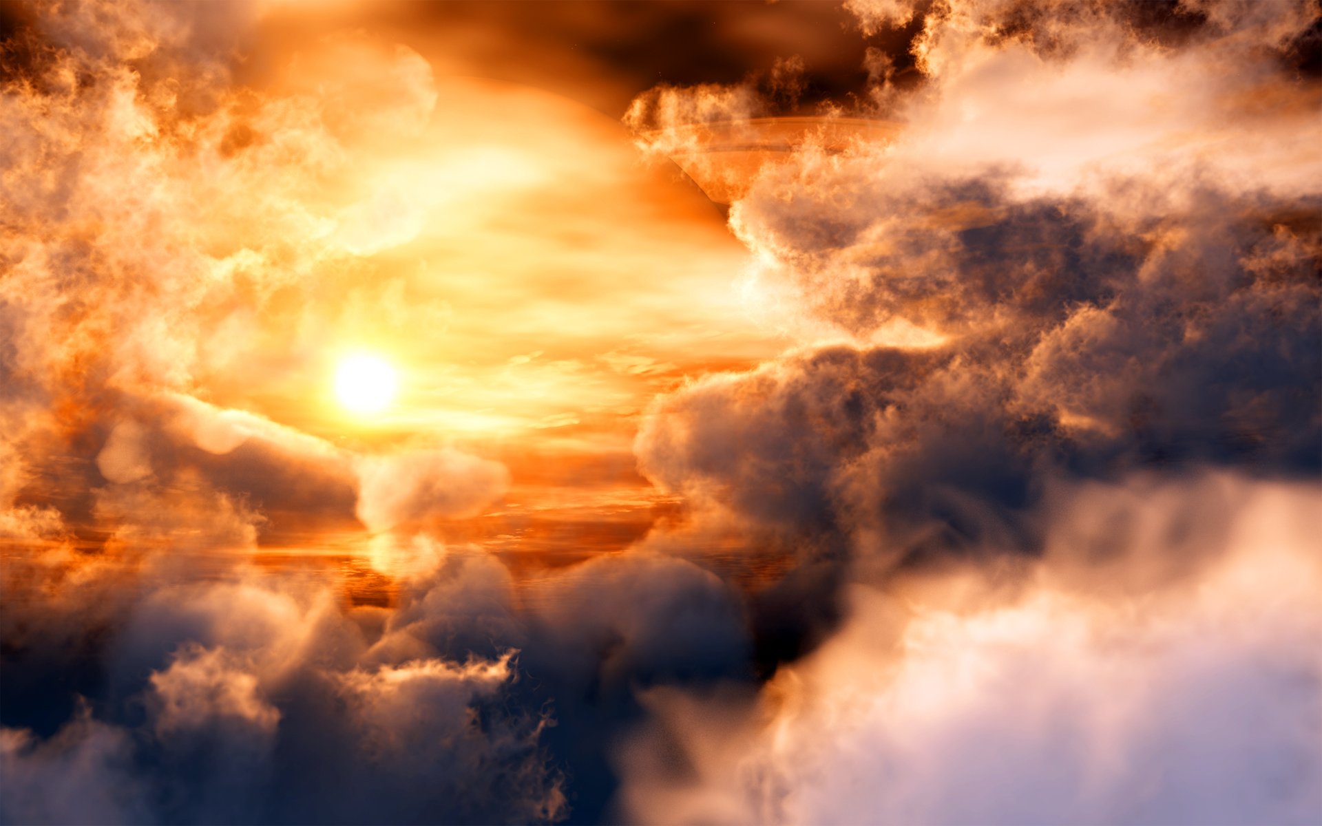 puesta de sol sonze planeta espacio nubes