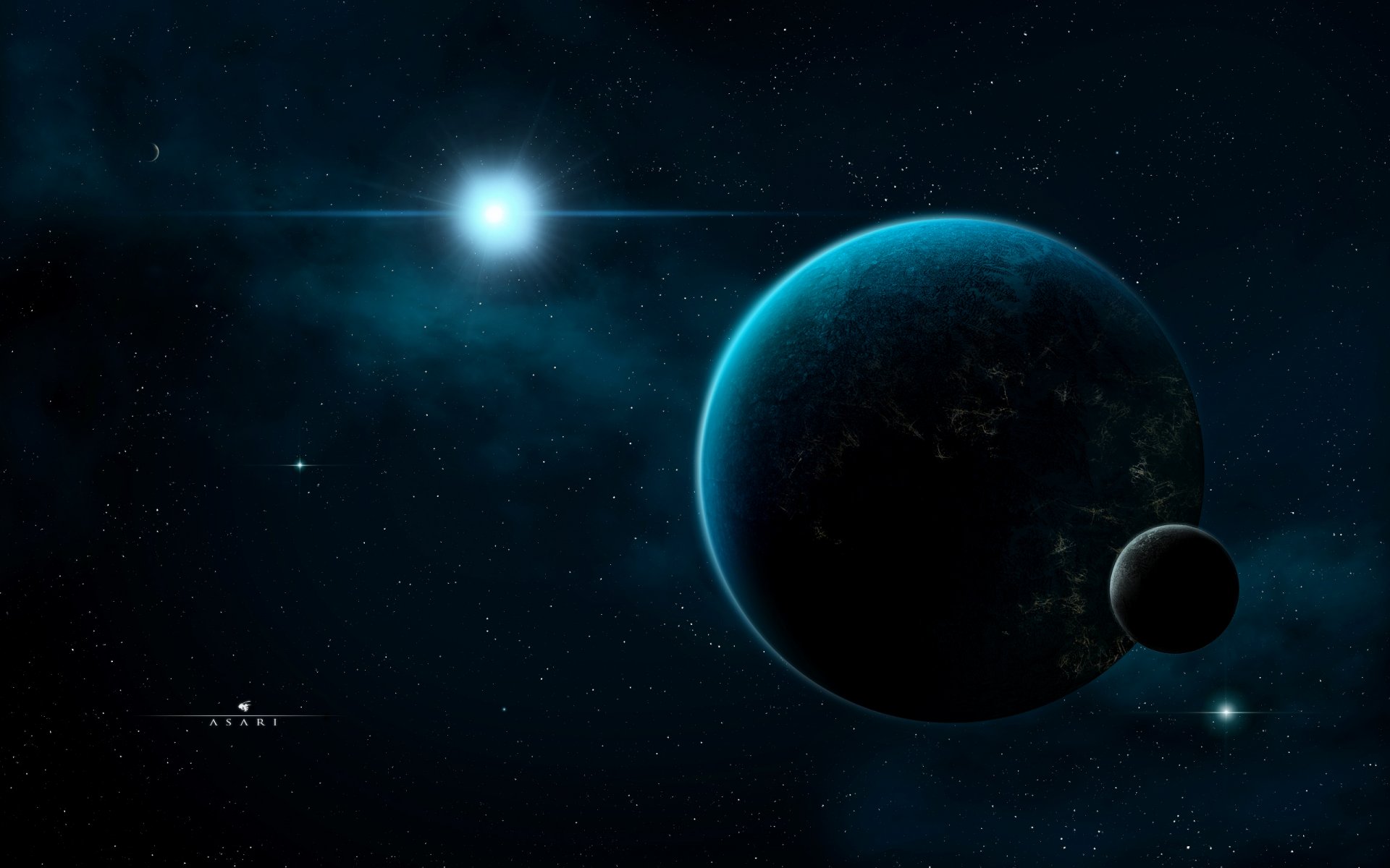 planeta satelita kosmos ciemność blask