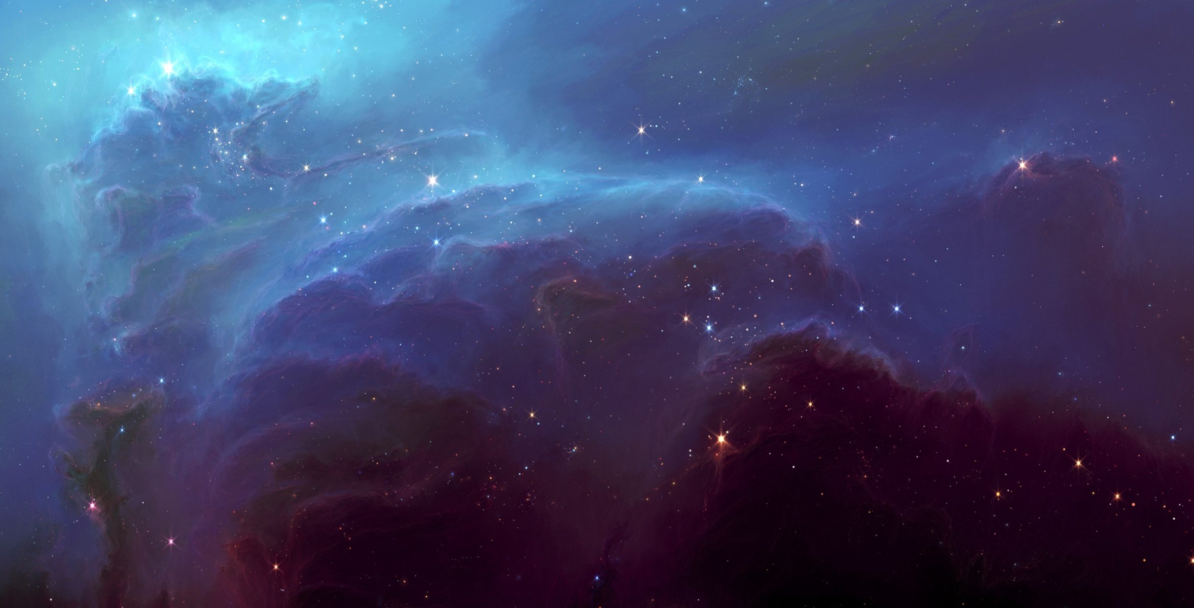 arte tylercreatesworlds hellsescapeartist cosmo stelle nebulosa bagliore nuvole