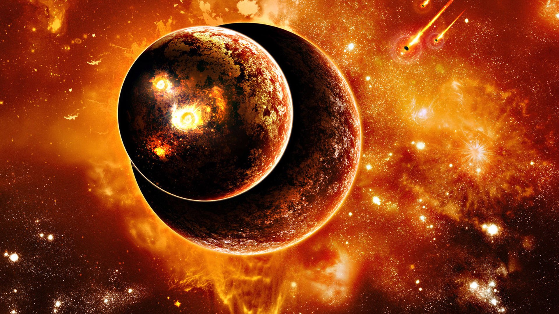 due pianeti esplosioni meteoriti