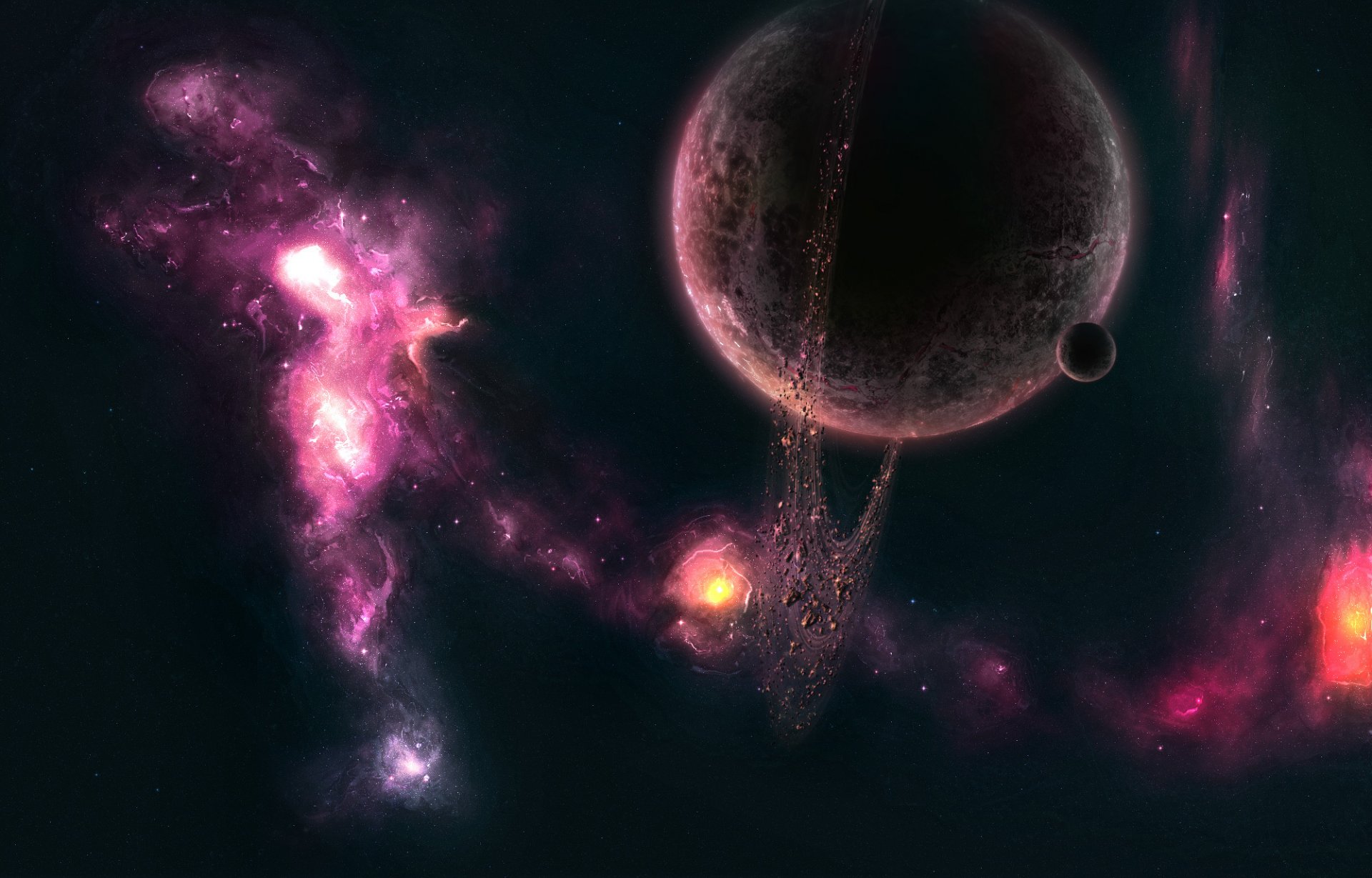 planet ringe mond asteroiden nebel