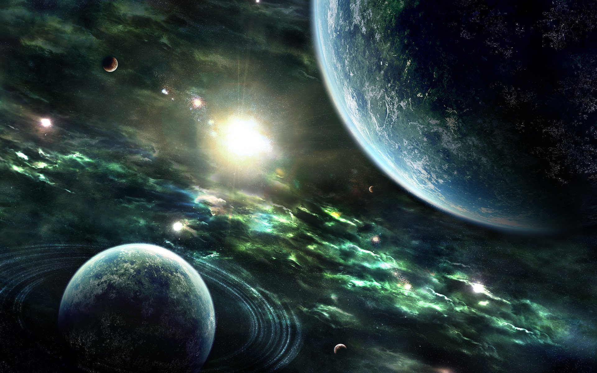 planeten ringe licht