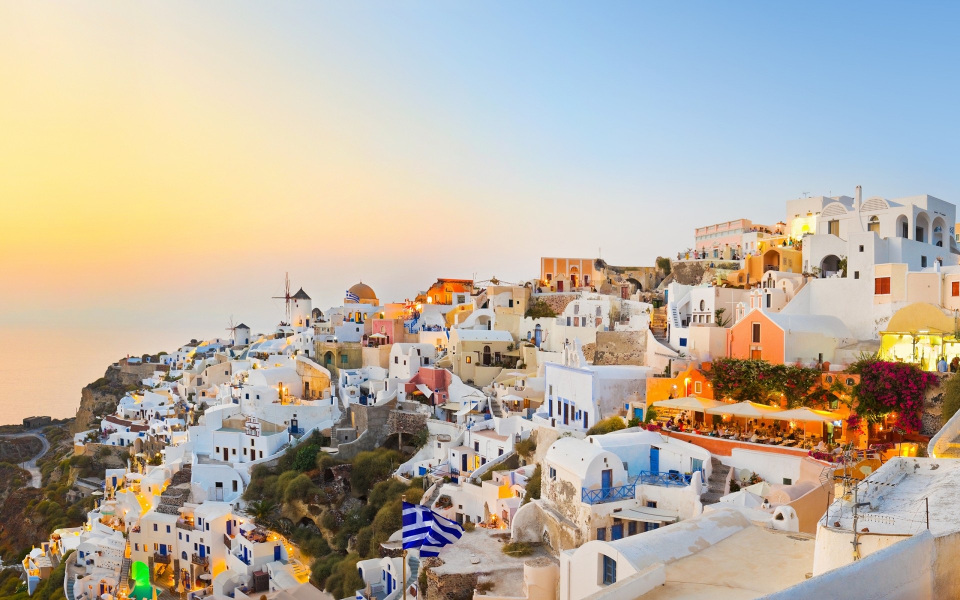 paisaje naturaleza mar santorini grecia casas