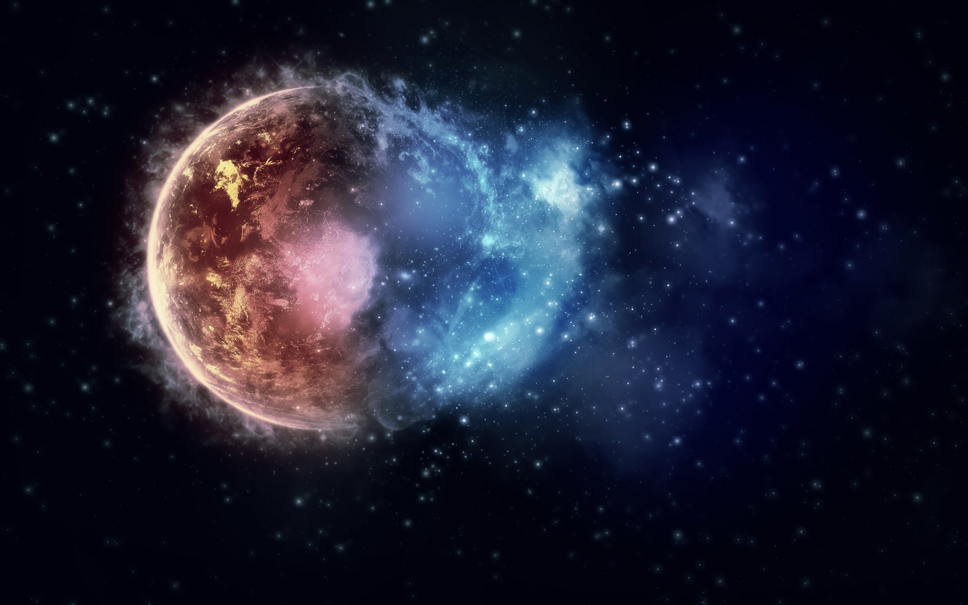 spazio pianeti stelle vernice luci esplosione spazio colori lanterne 2560x1600