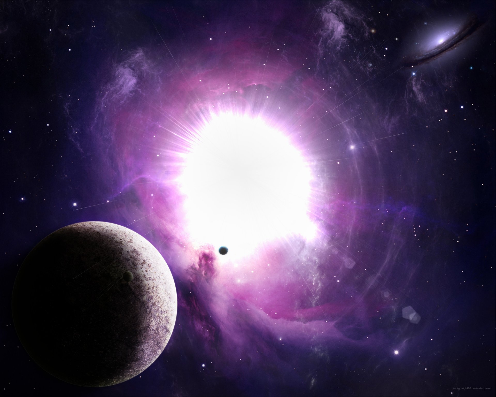 explosion stern planet blitz galaxie licht