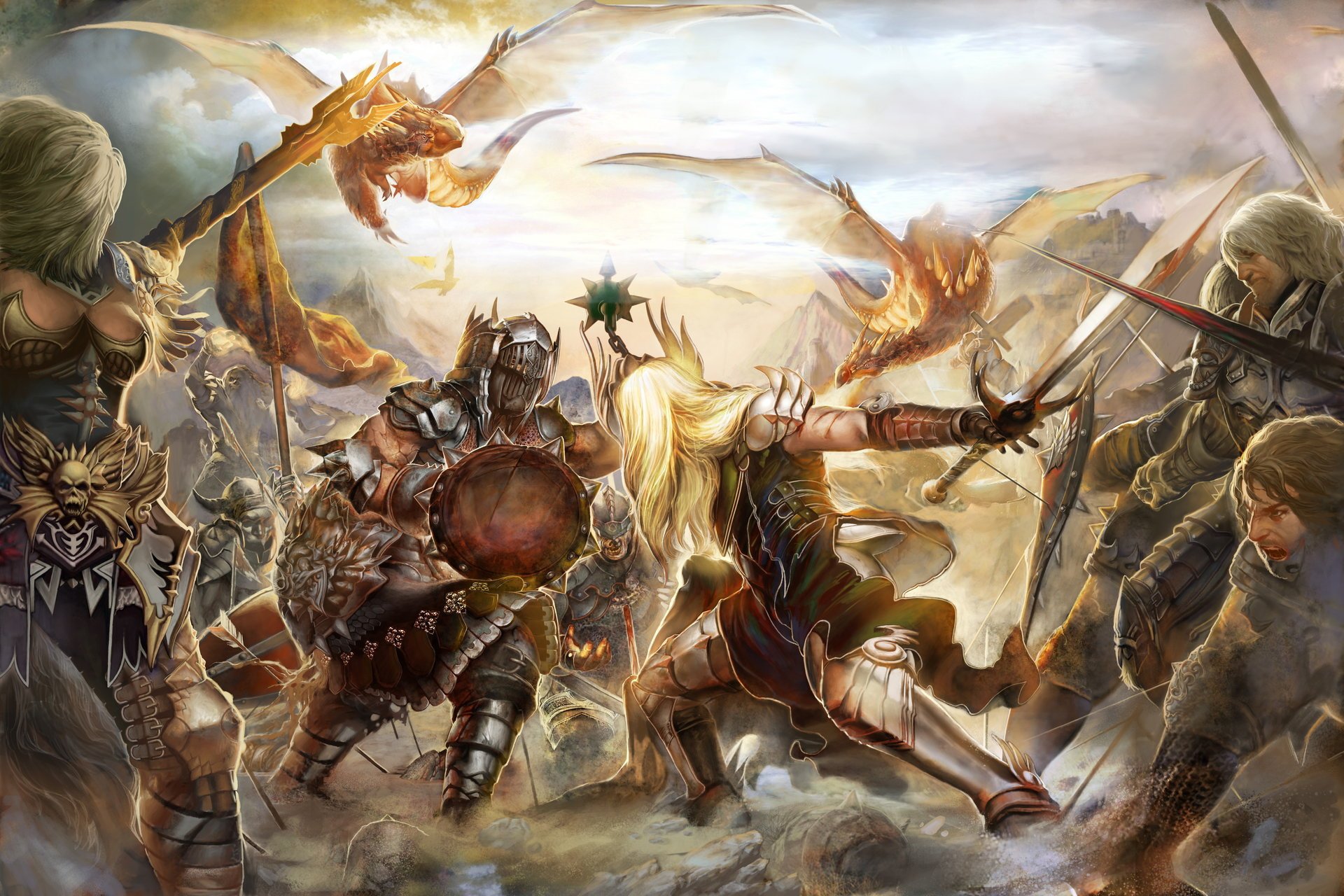 perfect world dragons knights swords forsaken world mmorpg dragones batalla batalla