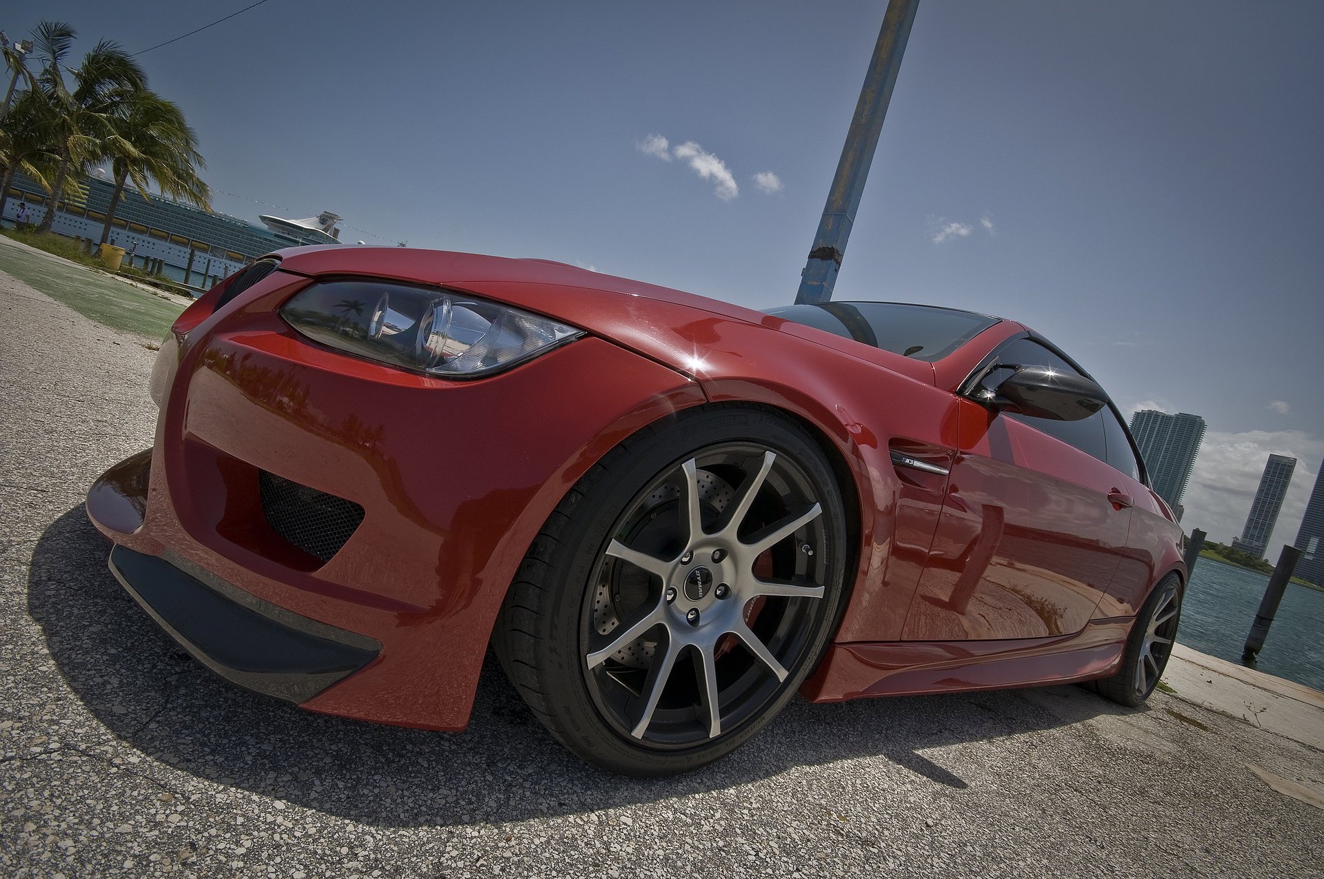 bmw miami m3 e92 cielo bmw rojo ruedas rojo miami