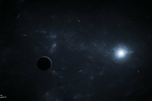 Planeten und Kometen im unendlichen Raum