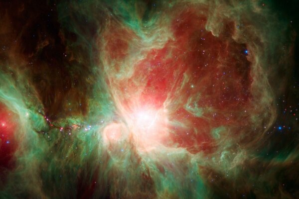 Brillo multicolor de galaxias y estrellas en el espacio