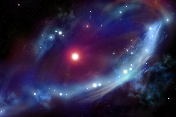 An unusual image of a nebula in space