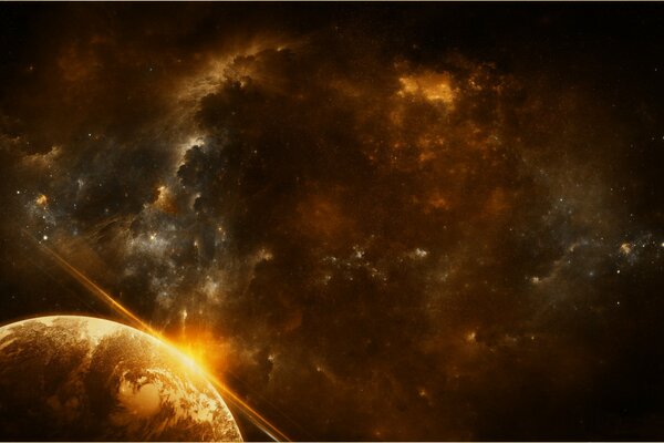 Vista dallo spazio di stelle e nebulose
