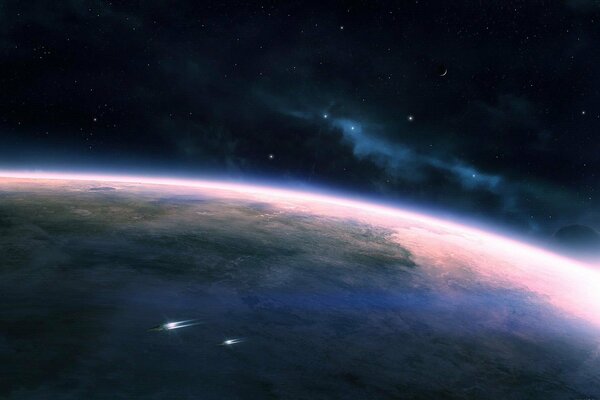 Le astronavi corrono nello spazio