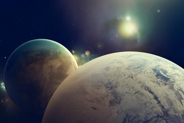 Dos enormes planetas con estructuras interesantes