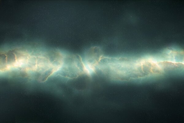 Nebulosa di gas incandescente sullo sfondo del cosmo infinito