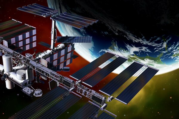 Orbita della stazione nello spazio sopra la terra